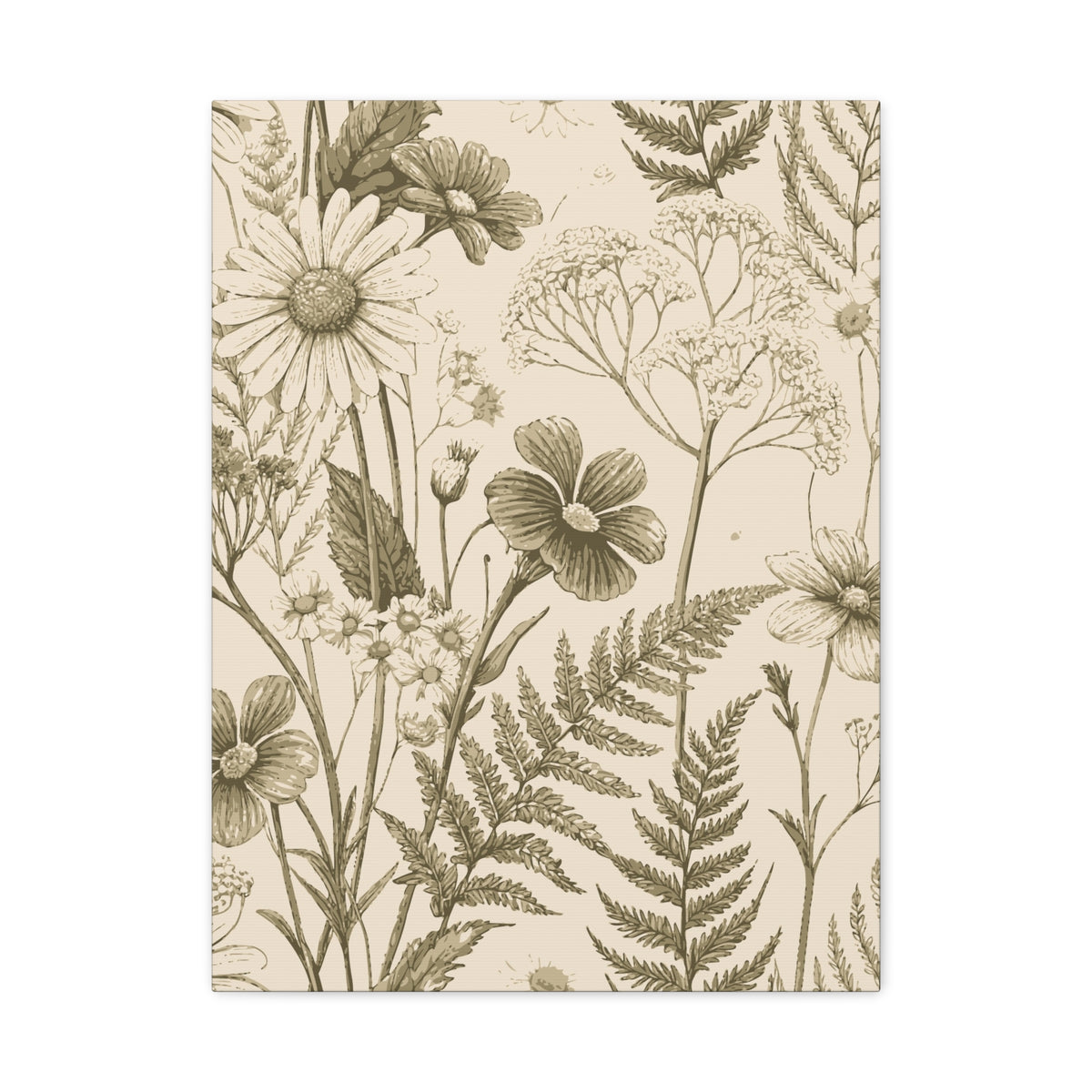 Wildflowers Pattern 126 - 18 in x 24 in Matte Canvas, Stretched, 1.25 in
