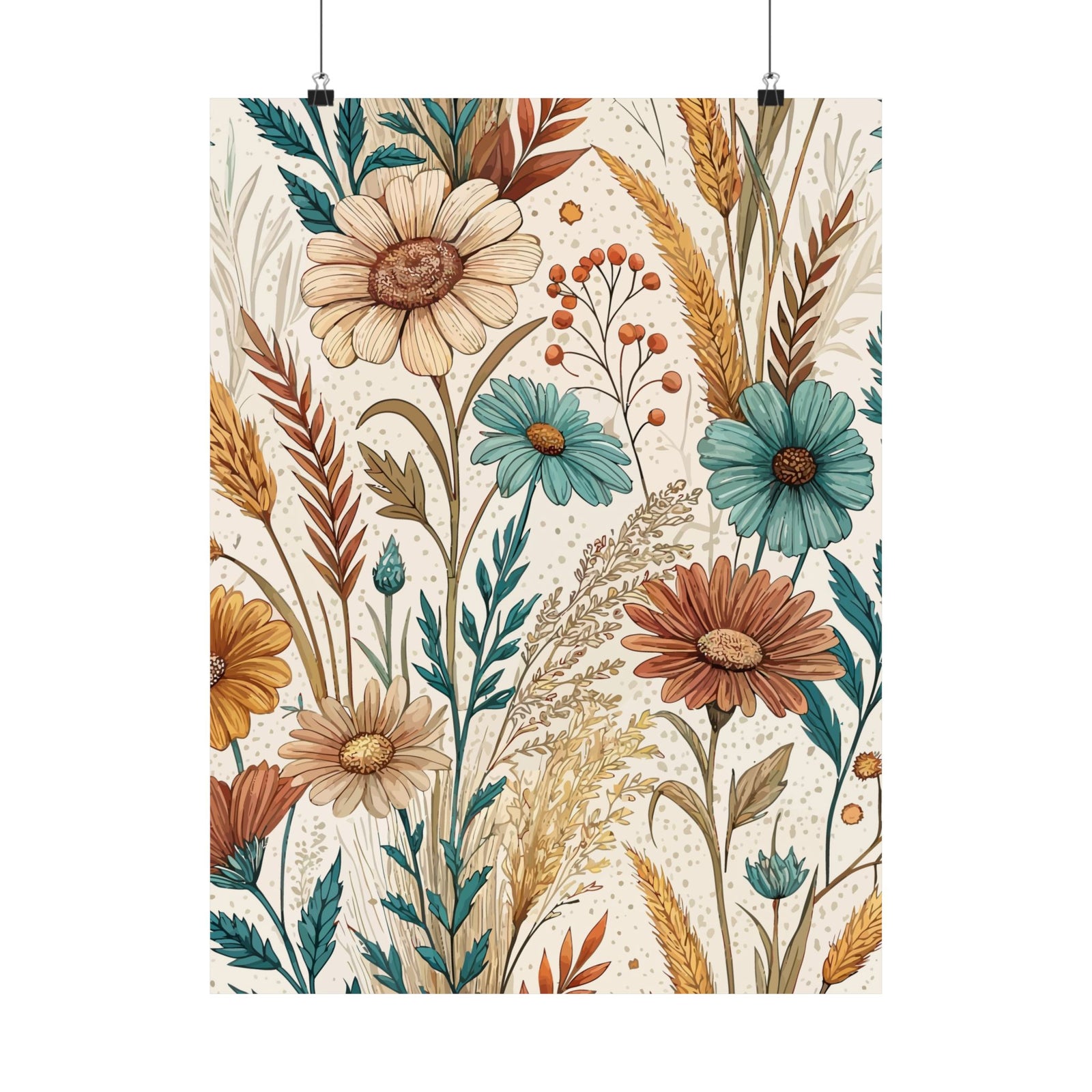 Wildflowers Pattern 006 - 18 in x 24 in Matte Poster