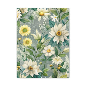 Folk Floral Pattern, Alpine Inspired 04 - 18 in x 24 in Matte Canvas, Stretched, 1.25 in