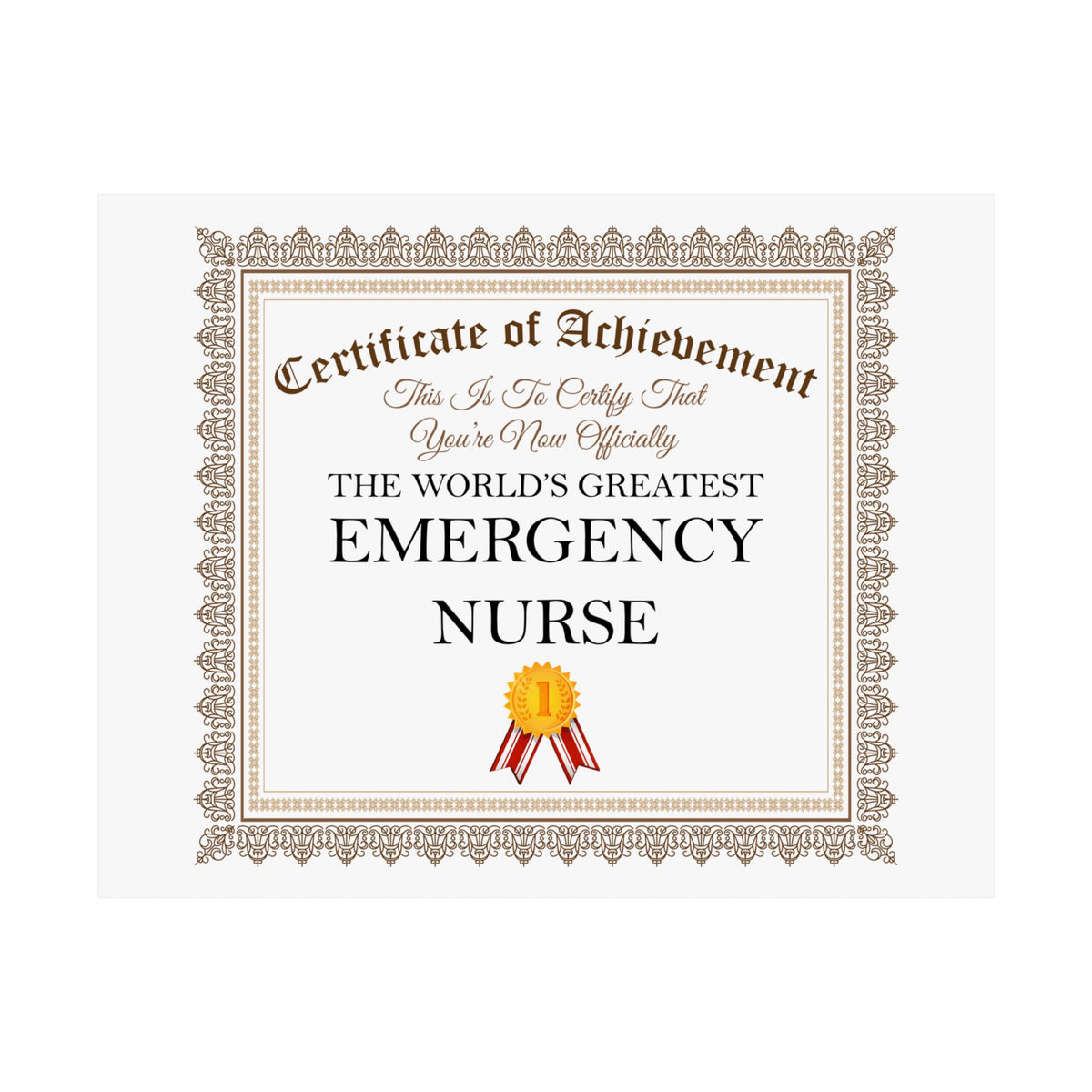 World's Greatest Emergency Nurse - 14 in x 11 in Matte Poster