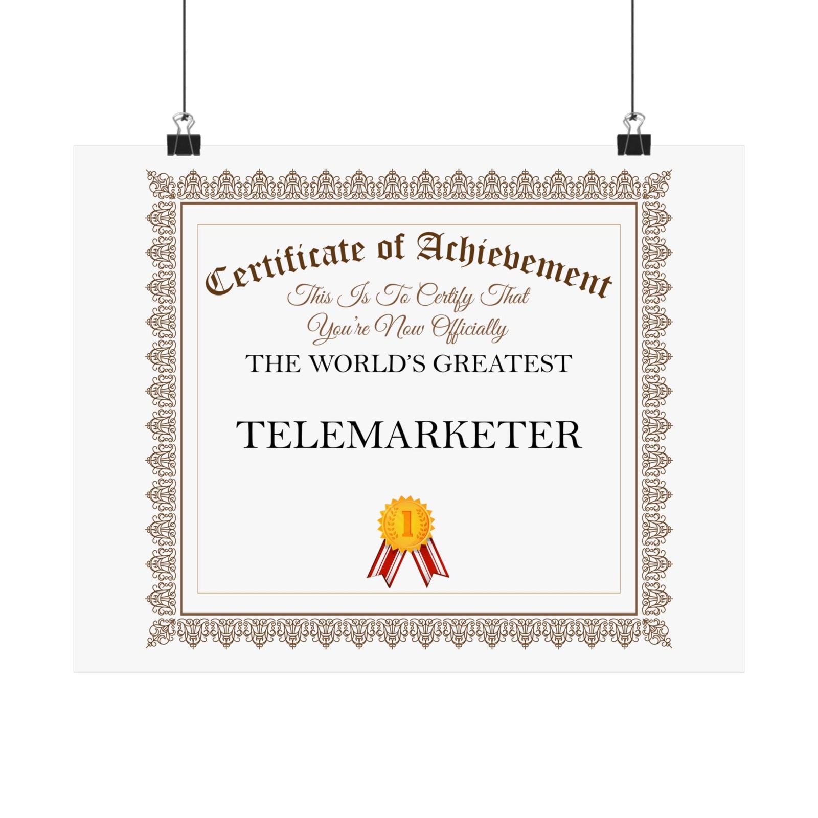 World's Greatest Telemarketer - 14 in x 11 in Matte Poster