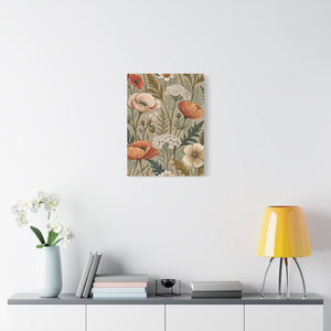 Wildflowers Pattern 139 - 18 in x 24 in Matte Canvas, Stretched, 1.25 in