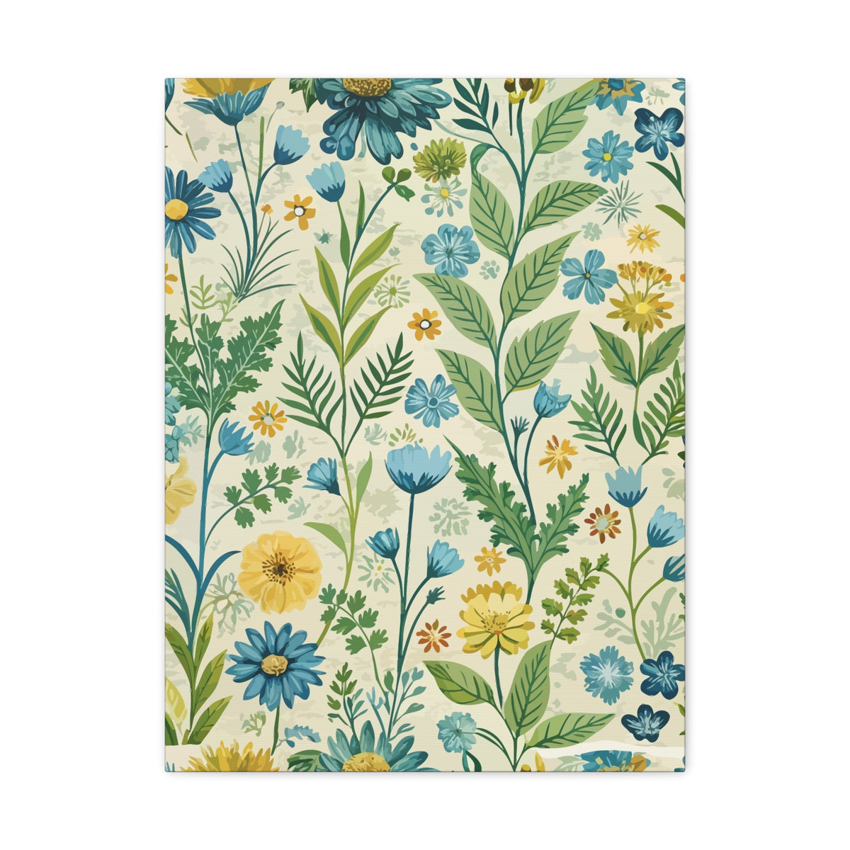 Folk Floral Pattern, Baltic Inspired 01 - 18 in x 24 in Matte Canvas, Stretched, 1.25 in