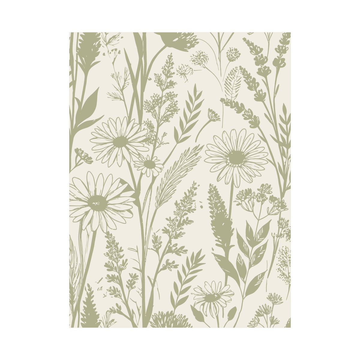 Wildflowers Pattern 055 - 18 in x 24 in Matte Poster