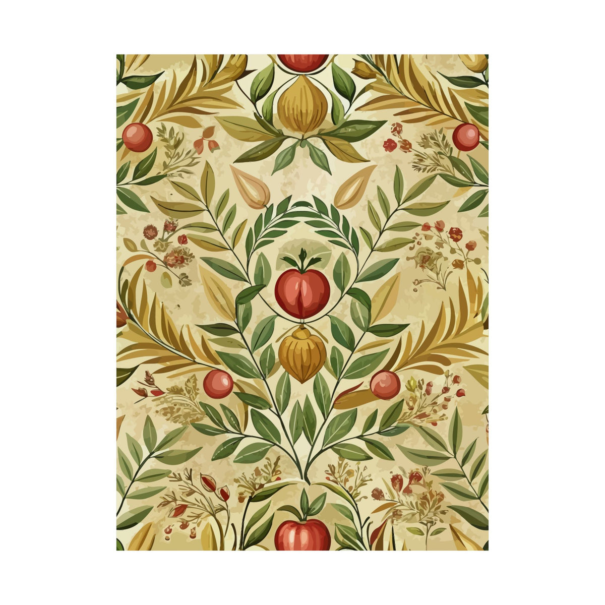 Folk Floral Pattern, Greek Inspired 02 - 18 in x 24 in Matte Poster