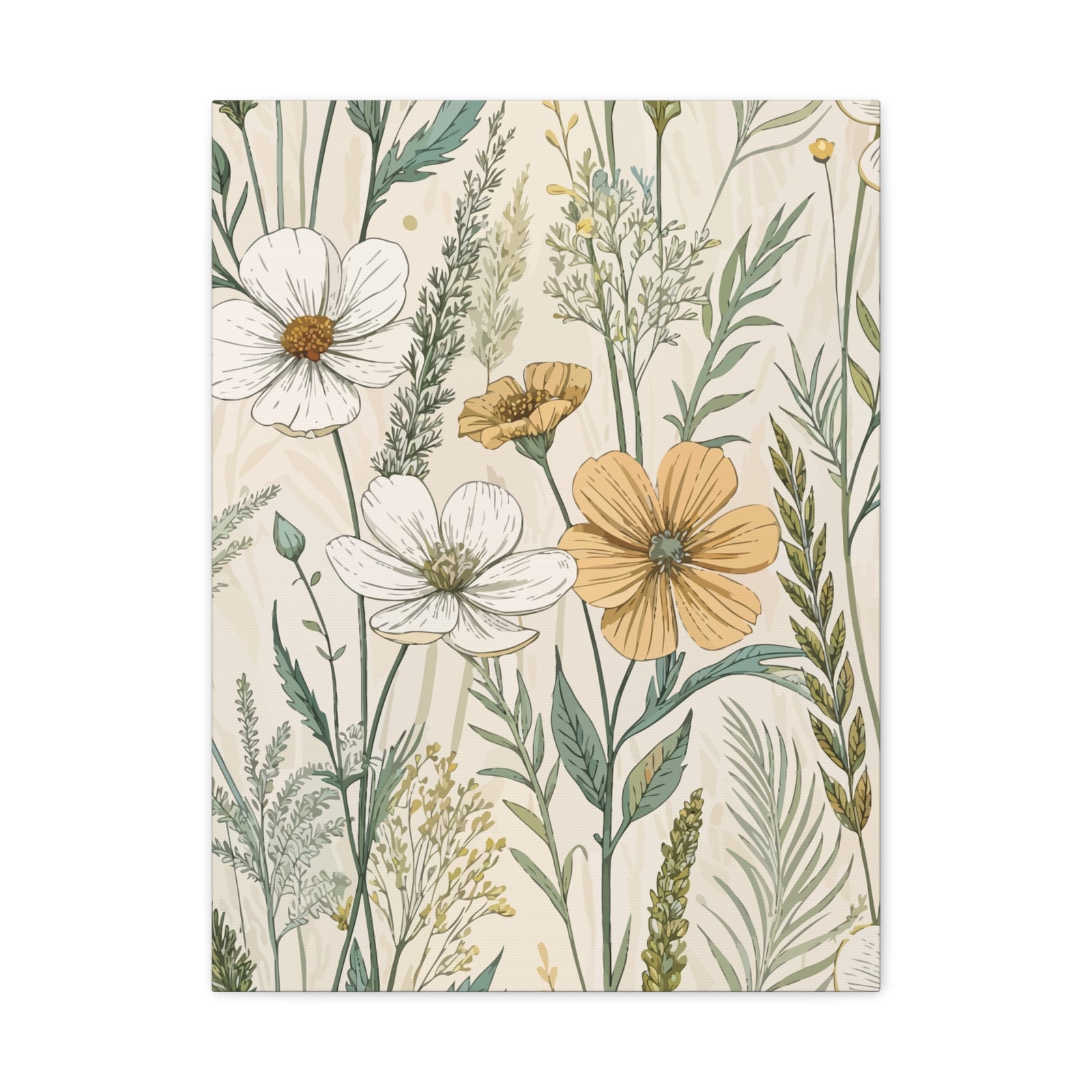 Wildflowers Pattern 041 - 18 in x 24 in Matte Canvas, Stretched, 1.25 in
