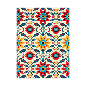 Mexican Floral Fiesta Pattern 041 - 18 in x 24 in Matte Poster