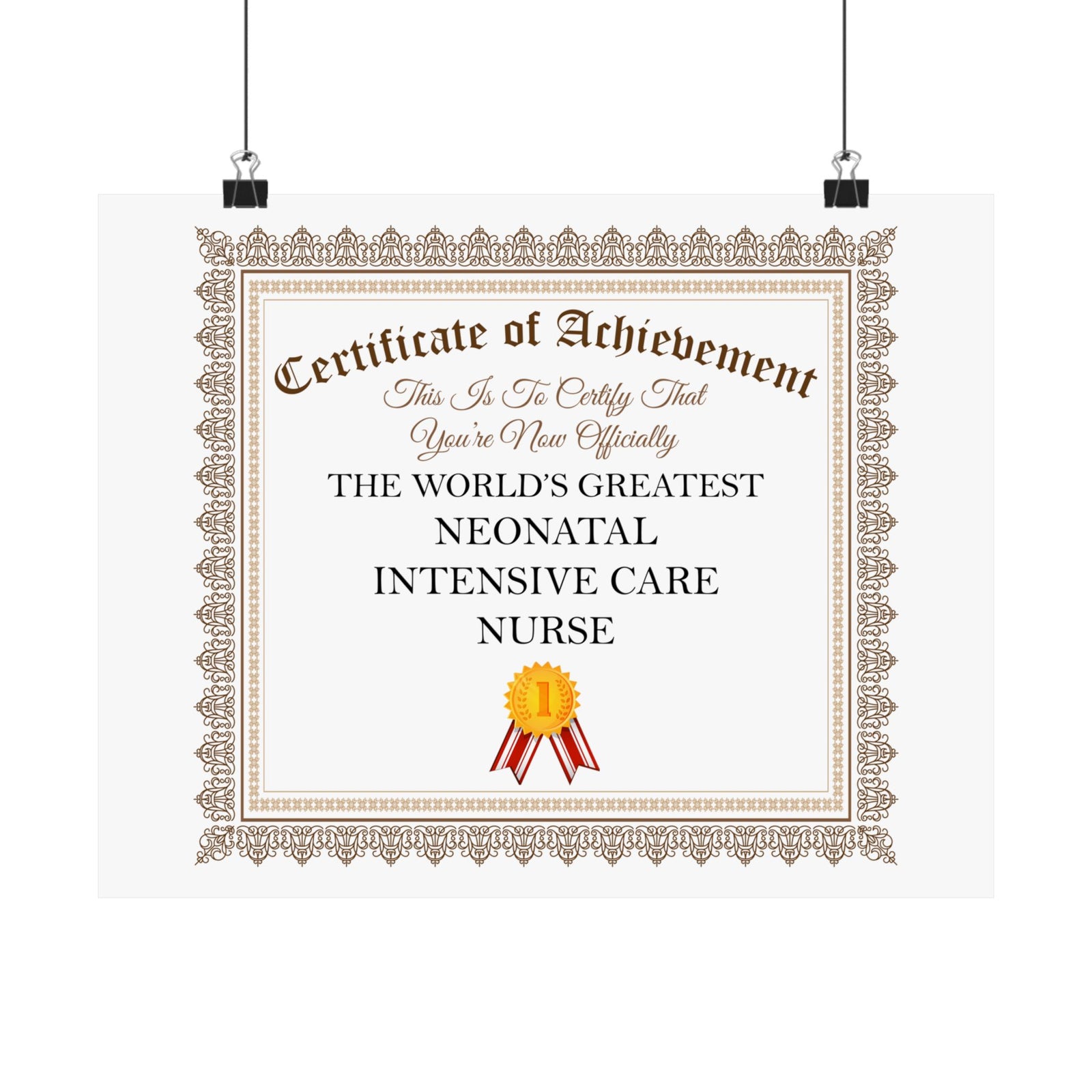 World's Greatest Neonatal Intensive Care Nurse - 14 in x 11 in Matte Poster