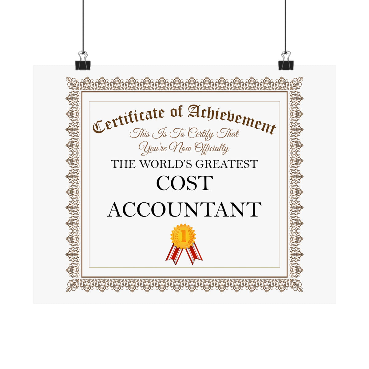 World's Greatest Cost Accountant - 14 in x 11 in Matte Poster