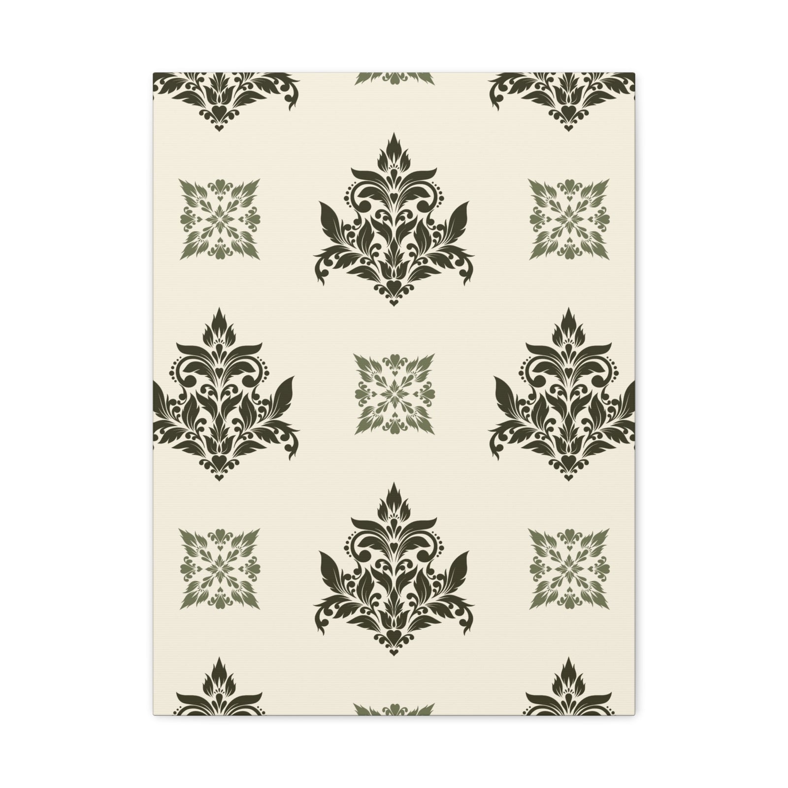 Damask Pattern 008 - 18 in x 24 in Matte Canvas, Stretched, 1.25 in