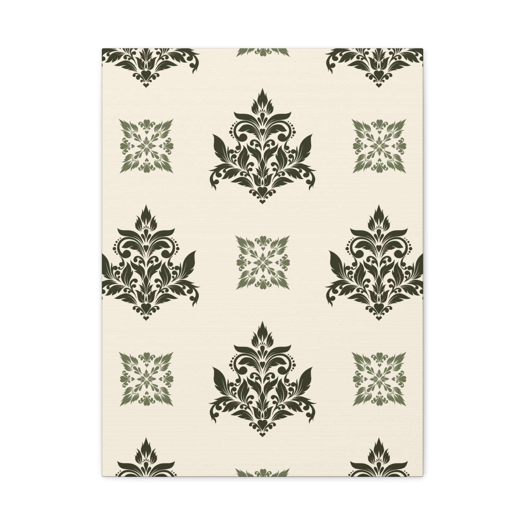 Damask Pattern 008 - 18 in x 24 in Matte Canvas, Stretched, 1.25 in