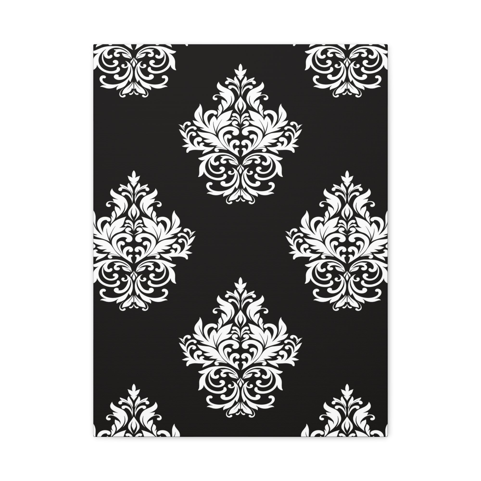 Damask Pattern 018 - 18 in x 24 in Matte Canvas, Stretched, 1.25 in