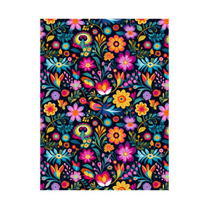 Mexican Floral Fiesta Pattern 055 - 18 in x 24 in Matte Poster