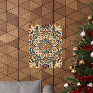 Folk Floral Pattern, Moroccan Inspired 06 - 18 in x 24 in Matte Poster