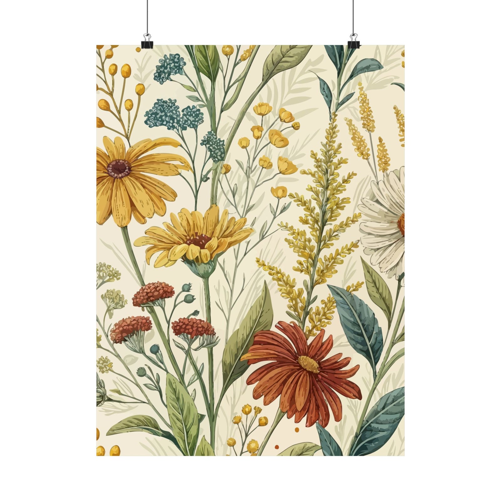 Wildflowers Pattern 029 - 18 in x 24 in Matte Poster