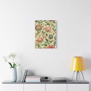 Folk Floral Pattern, Himalayan Inspired 01 - 18 in x 24 in Matte Canvas, Stretched, 1.25 in