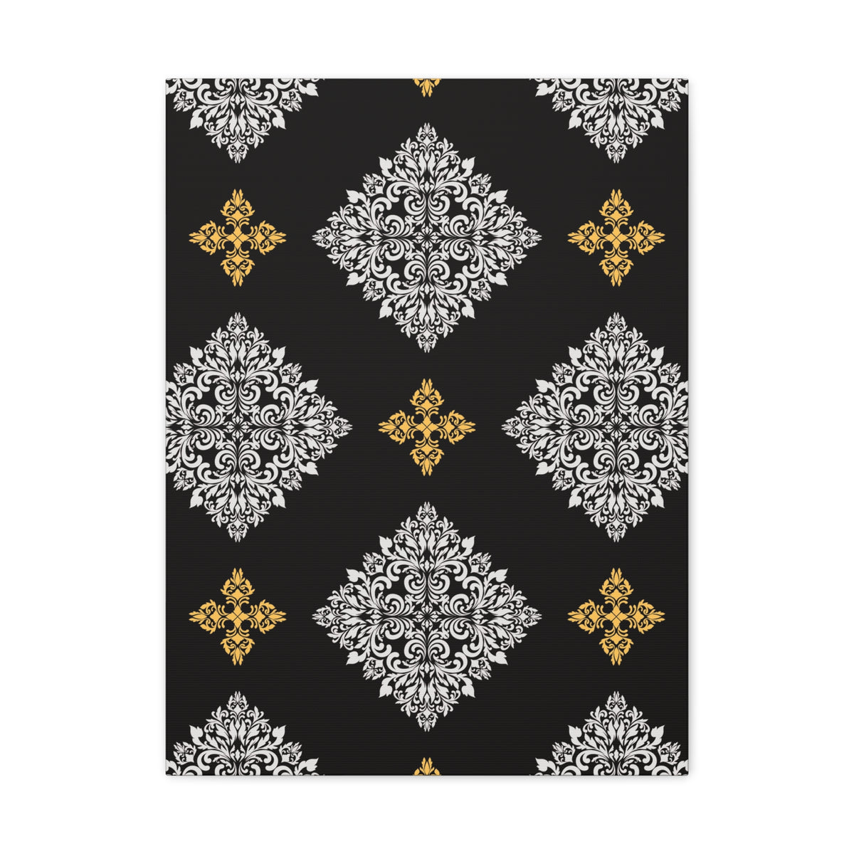 Damask Pattern 032 - 18 in x 24 in Matte Canvas, Stretched, 1.25 in