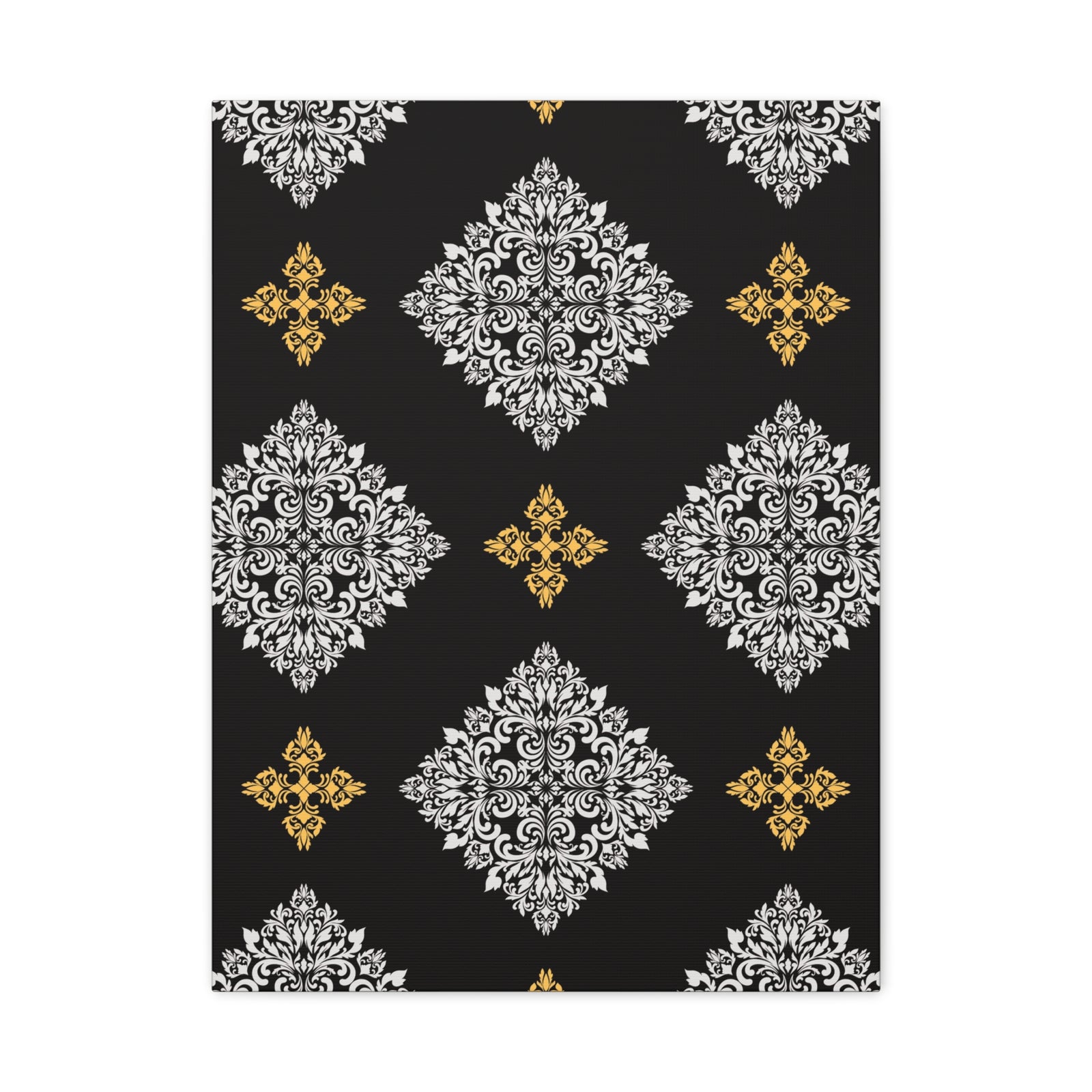 Damask Pattern 032 - 18 in x 24 in Matte Canvas, Stretched, 1.25 in