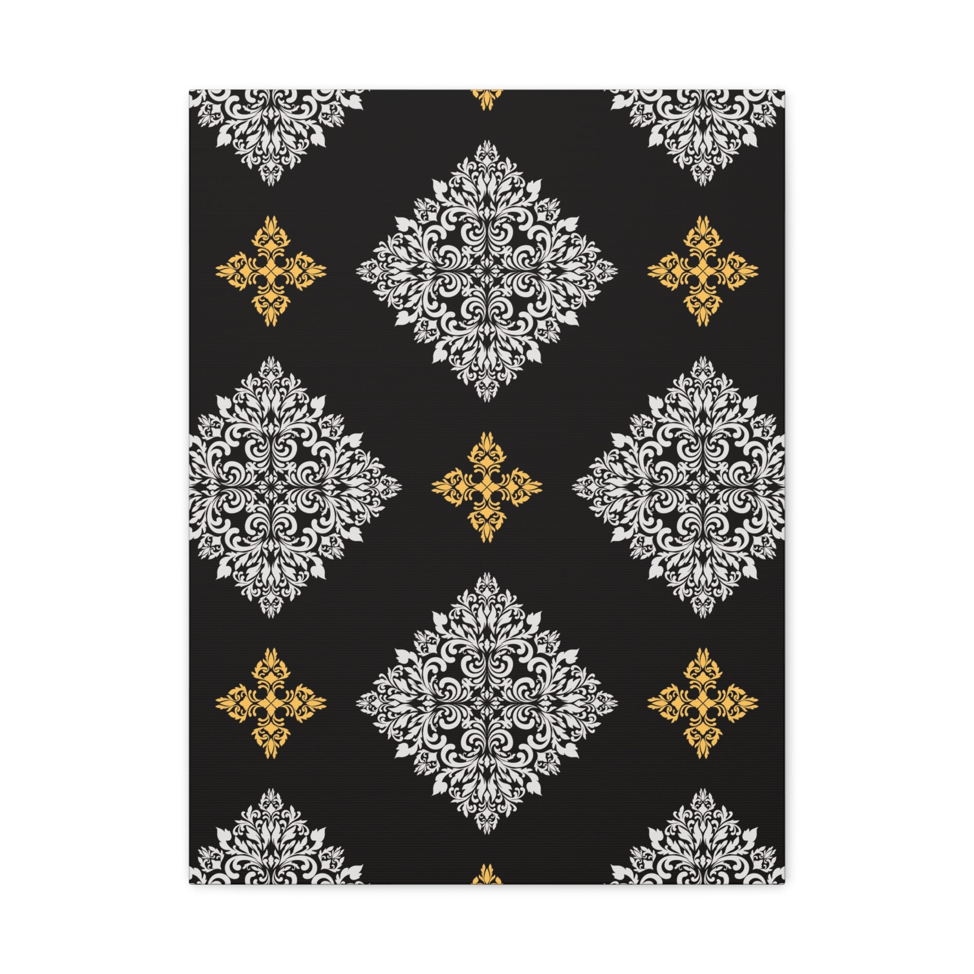 Damask Pattern 032 - 18 in x 24 in Matte Canvas, Stretched, 1.25 in