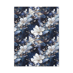 Nocturnal Bloom Pattern 005 - 18 in x 24 in Matte Canvas, Stretched, 1.25 in