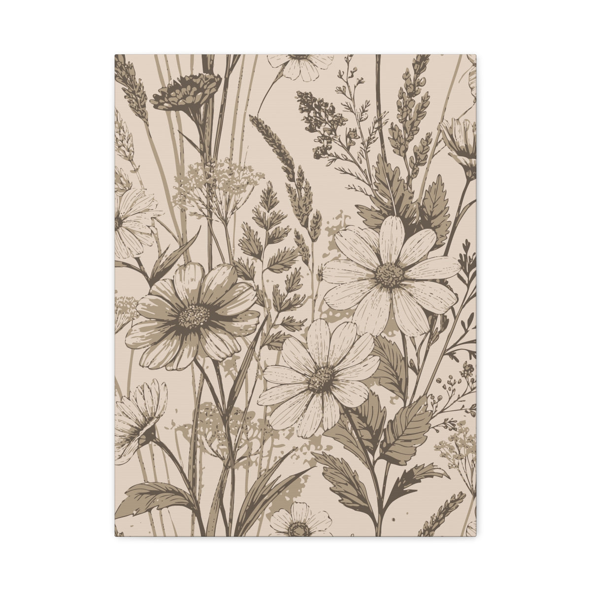 Wildflowers Pattern 103 - 18 in x 24 in Matte Canvas, Stretched, 1.25 in