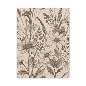 Wildflowers Pattern 103 - 18 in x 24 in Matte Canvas, Stretched, 1.25 in