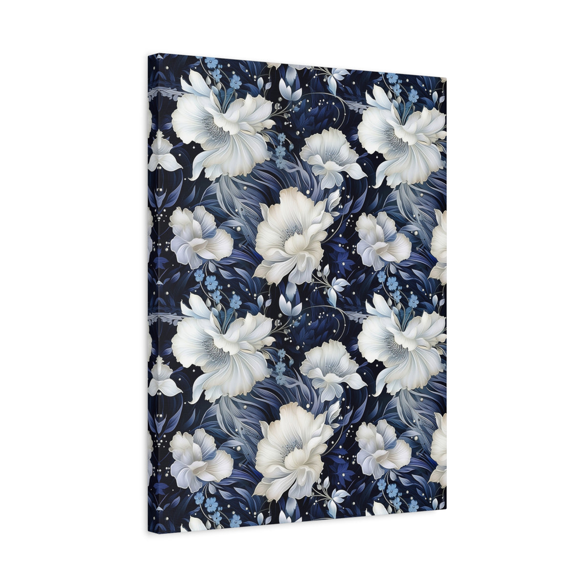 Nocturnal Bloom Pattern 007 - 18 in x 24 in Matte Canvas, Stretched, 1.25 in