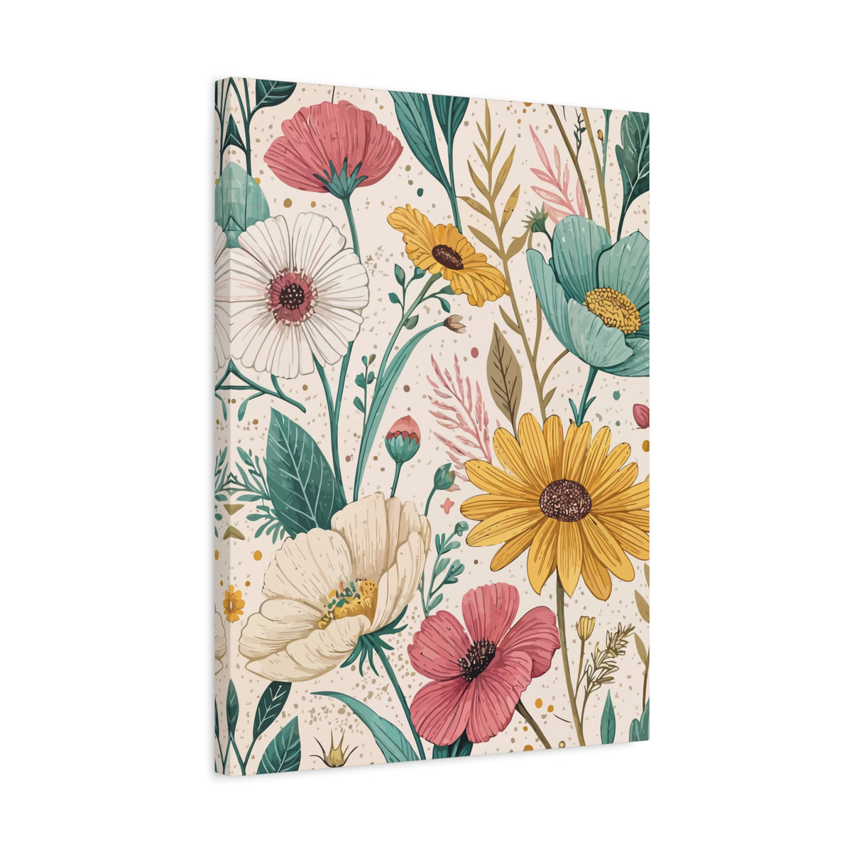 Wildflowers Pattern 108 - 18 in x 24 in Matte Canvas, Stretched, 1.25 in