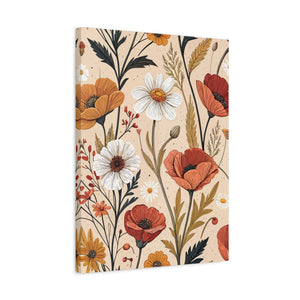 Wildflowers Pattern 033 - 18 in x 24 in Matte Canvas, Stretched, 1.25 in