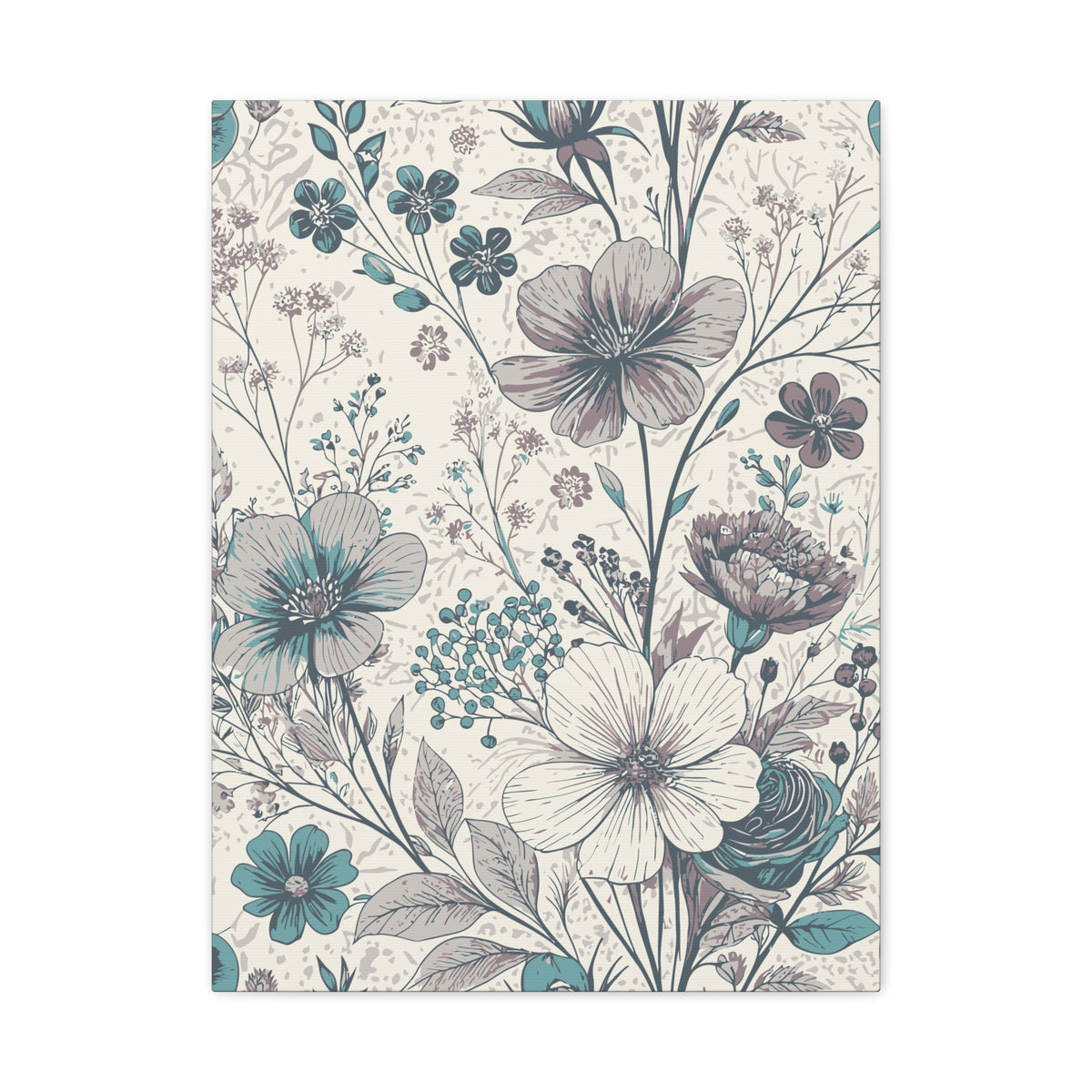 Wildflowers Pattern 164 - 18 in x 24 in Matte Canvas, Stretched, 1.25 in