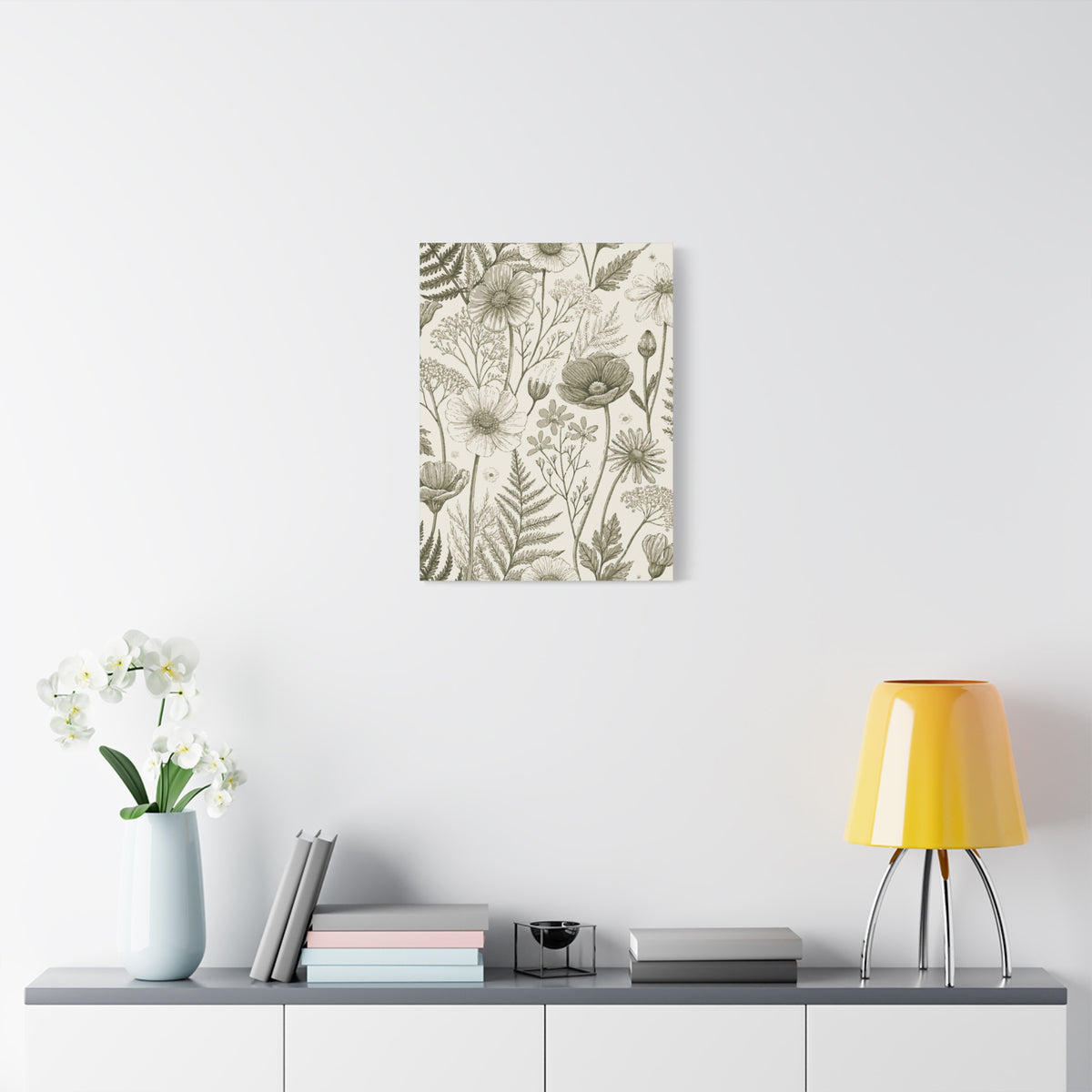 Wildflowers Pattern 149 - 18 in x 24 in Matte Canvas, Stretched, 1.25 in
