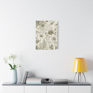 Wildflowers Pattern 149 - 18 in x 24 in Matte Canvas, Stretched, 1.25 in