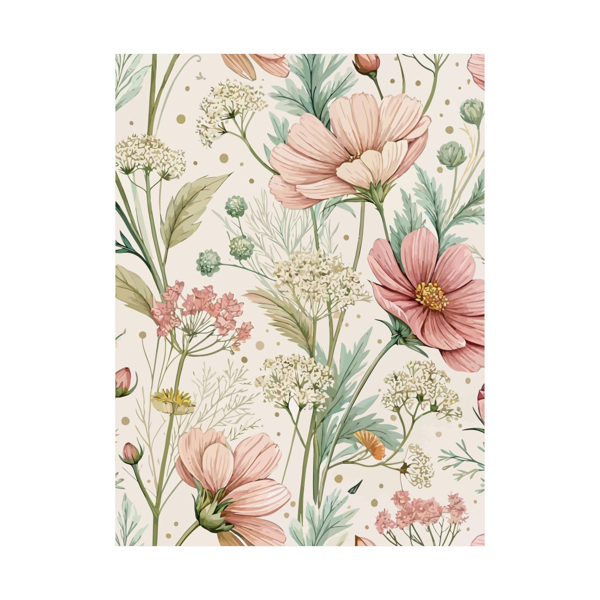 Wildflowers Pattern 151 - 18 in x 24 in Matte Poster