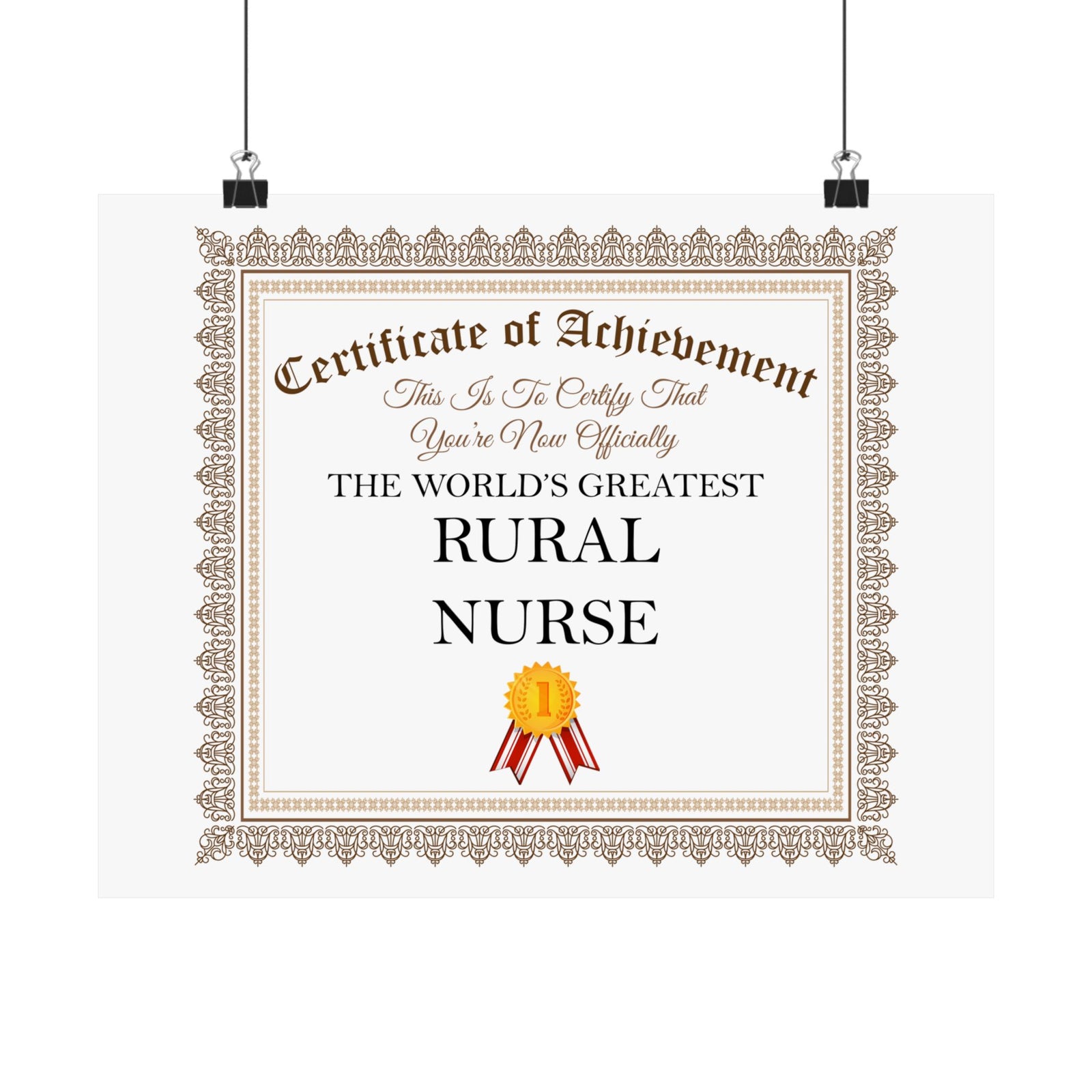 World's Greatest Rural Nurse - 14 in x 11 in Matte Poster