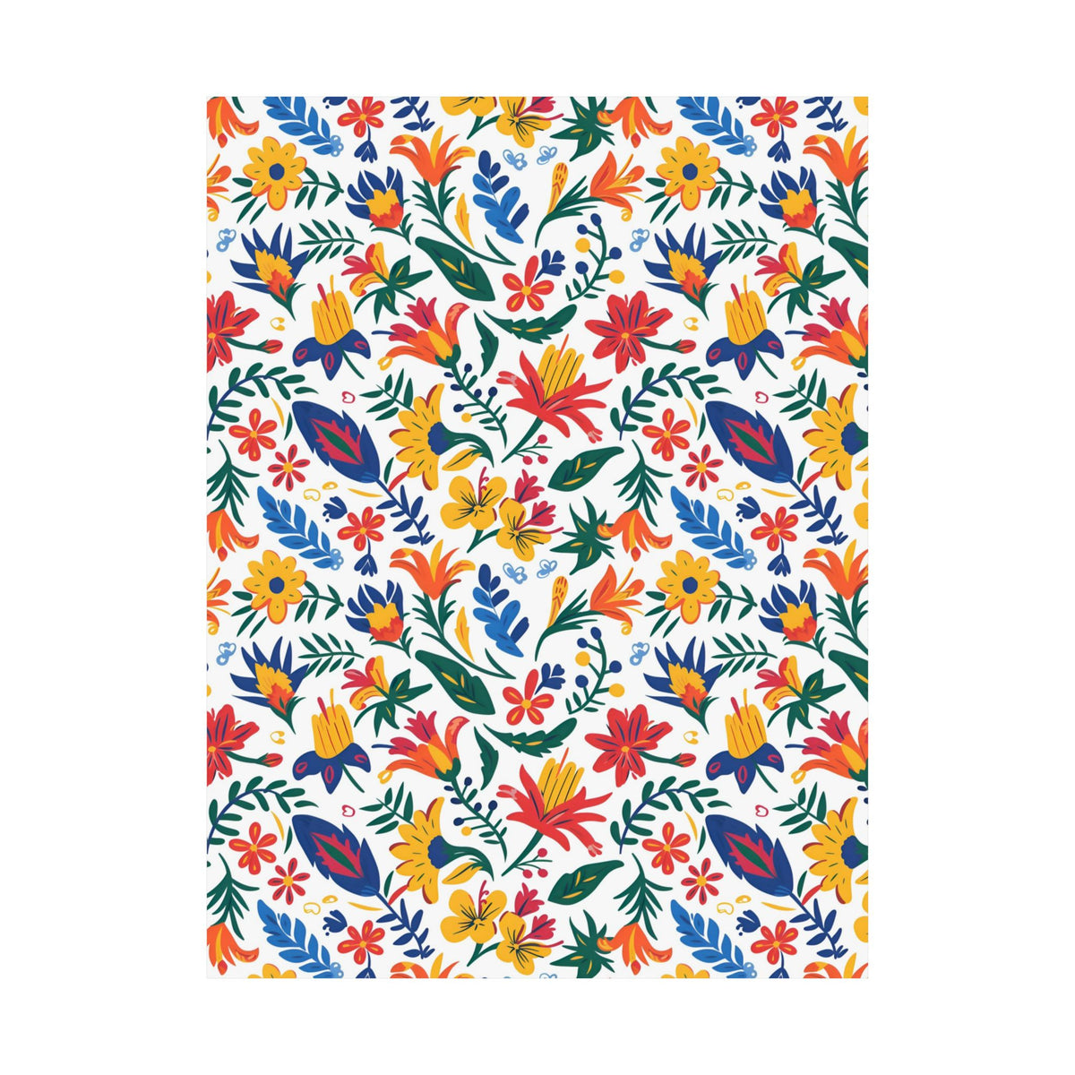 Mexican Floral Fiesta Pattern 021 - 18 in x 24 in Matte Poster