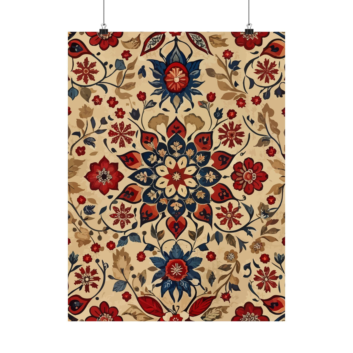 Folk Floral Pattern, Moroccan Inspired 09 - 18 in x 24 in Matte Poster