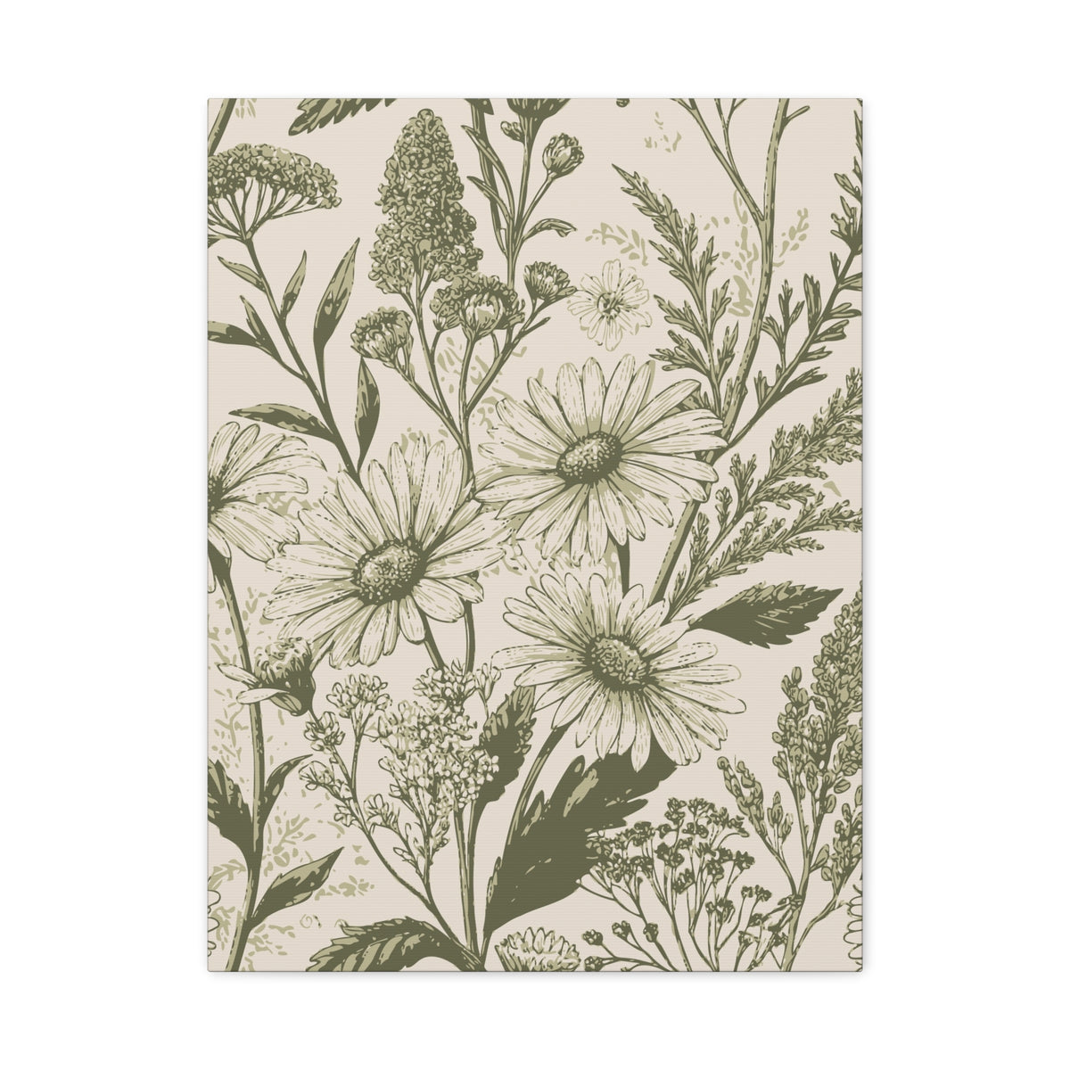 Wildflowers Pattern 158 - 18 in x 24 in Matte Canvas, Stretched, 1.25 in