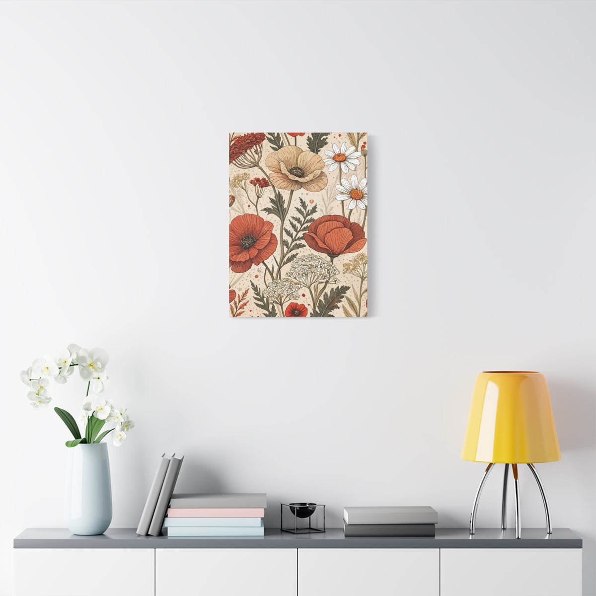 Wildflowers Pattern 039 - 18 in x 24 in Matte Canvas, Stretched, 1.25 in