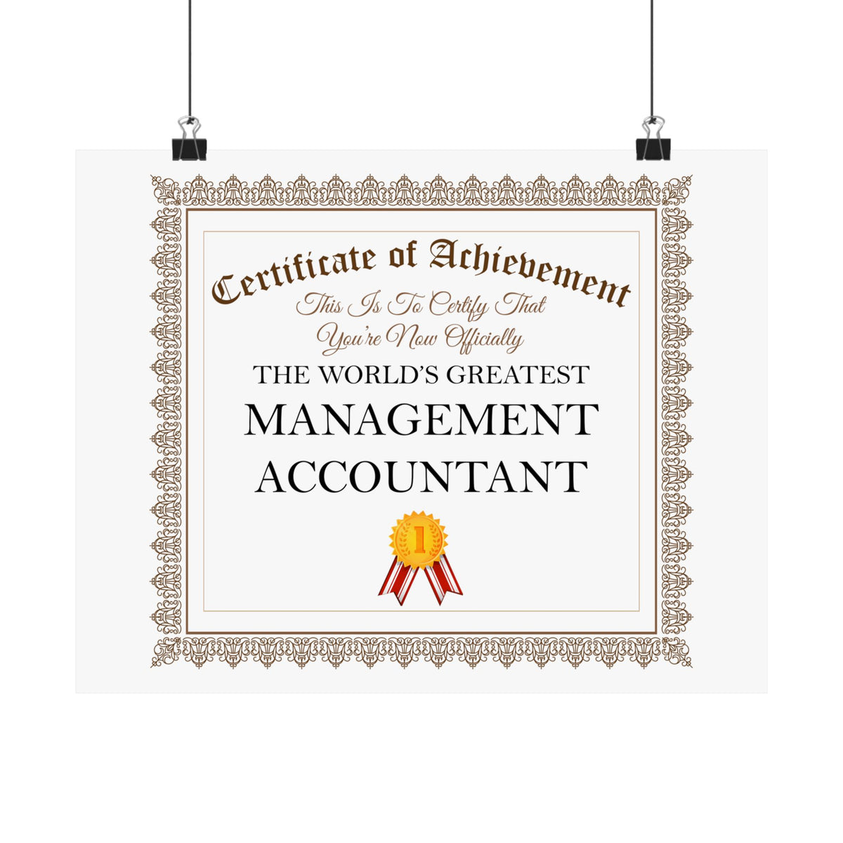 World's Greatest Management Accountant - 14 in x 11 in Matte Poster