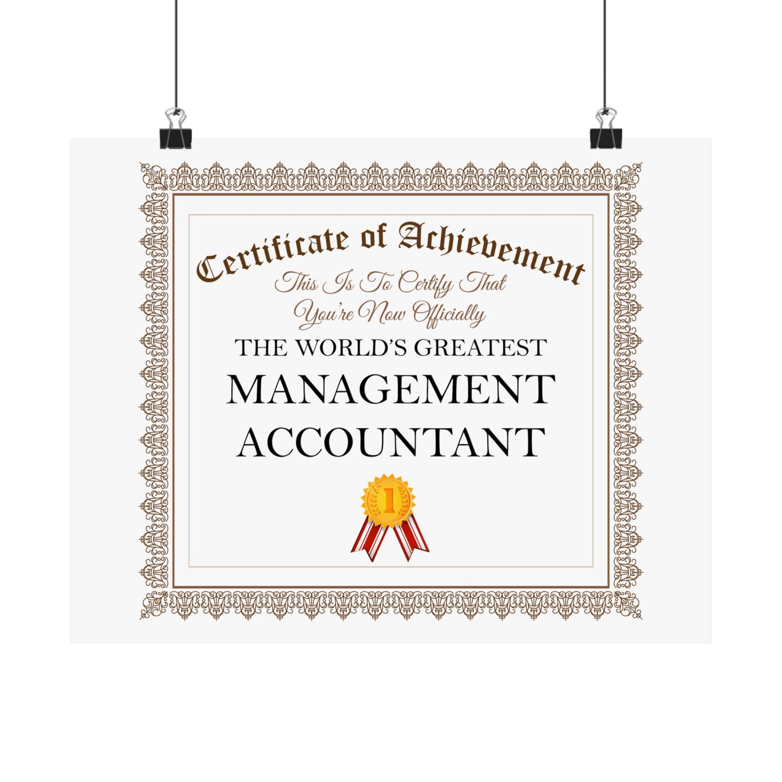 World's Greatest Management Accountant - 14 in x 11 in Matte Poster