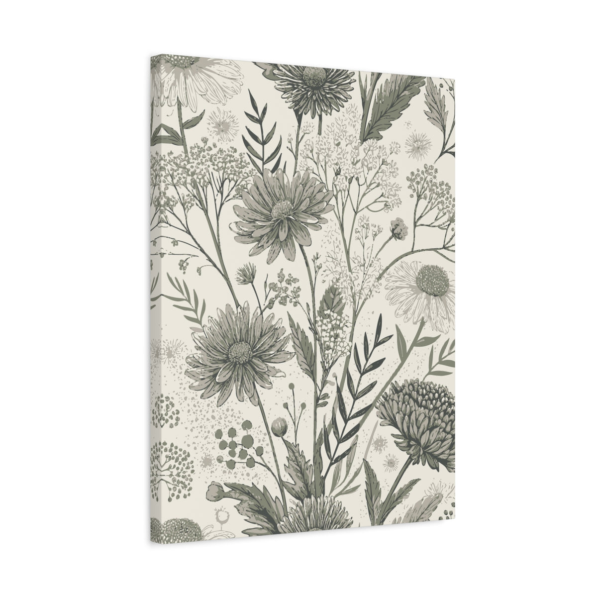Wildflowers Pattern 072 - 18 in x 24 in Matte Canvas, Stretched, 1.25 in