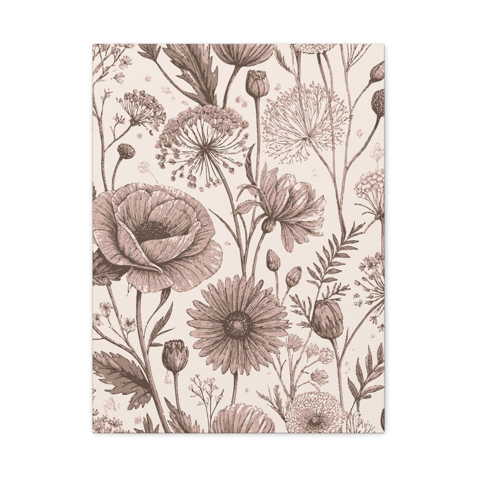 Wildflowers Pattern 124 - 18 in x 24 in Matte Canvas, Stretched, 1.25 in