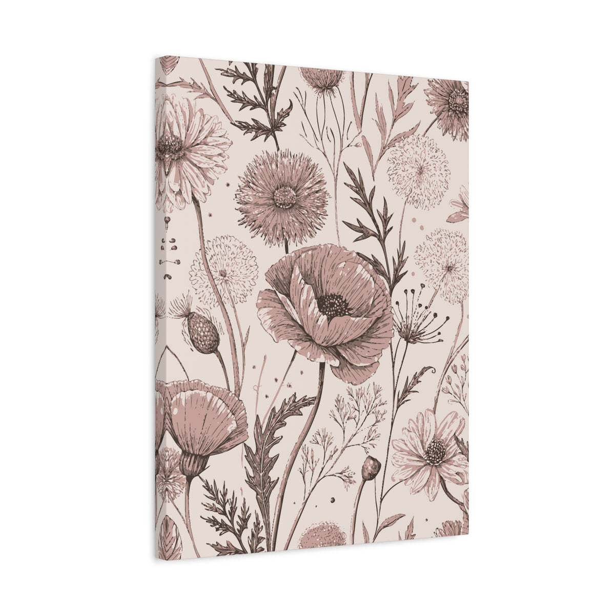 Wildflowers Pattern 123 - 18 in x 24 in Matte Canvas, Stretched, 1.25 in