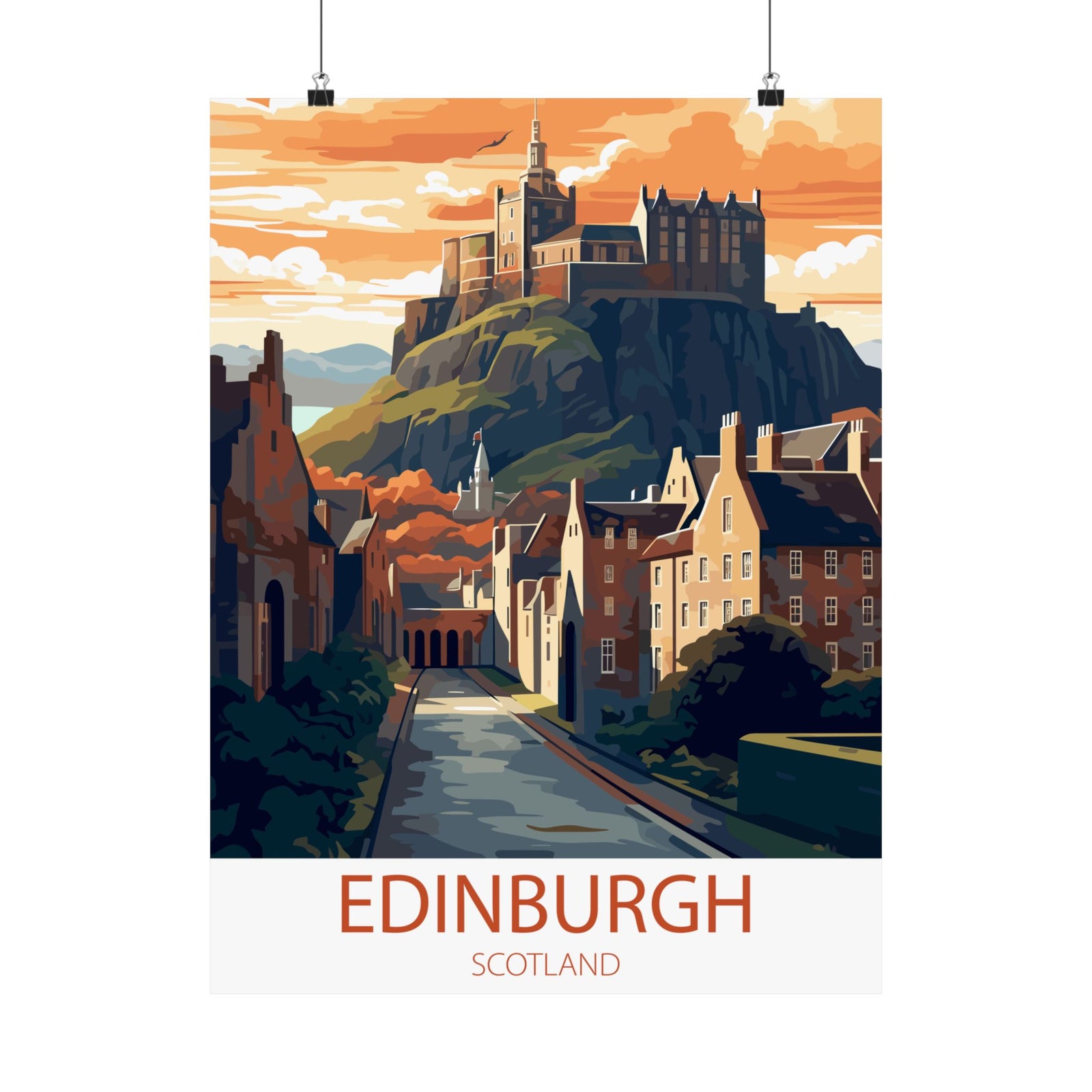 Famous Travel Destinations - Edinburgh, Scotland - 18 in x 24 in Matte Poster
