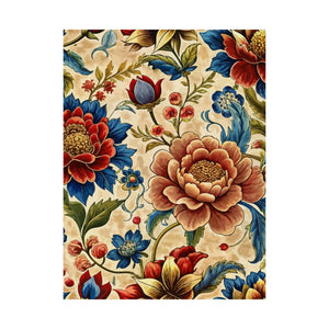 Folk Floral Pattern, Mongolian Inspired 01 - 18 in x 24 in Matte Poster