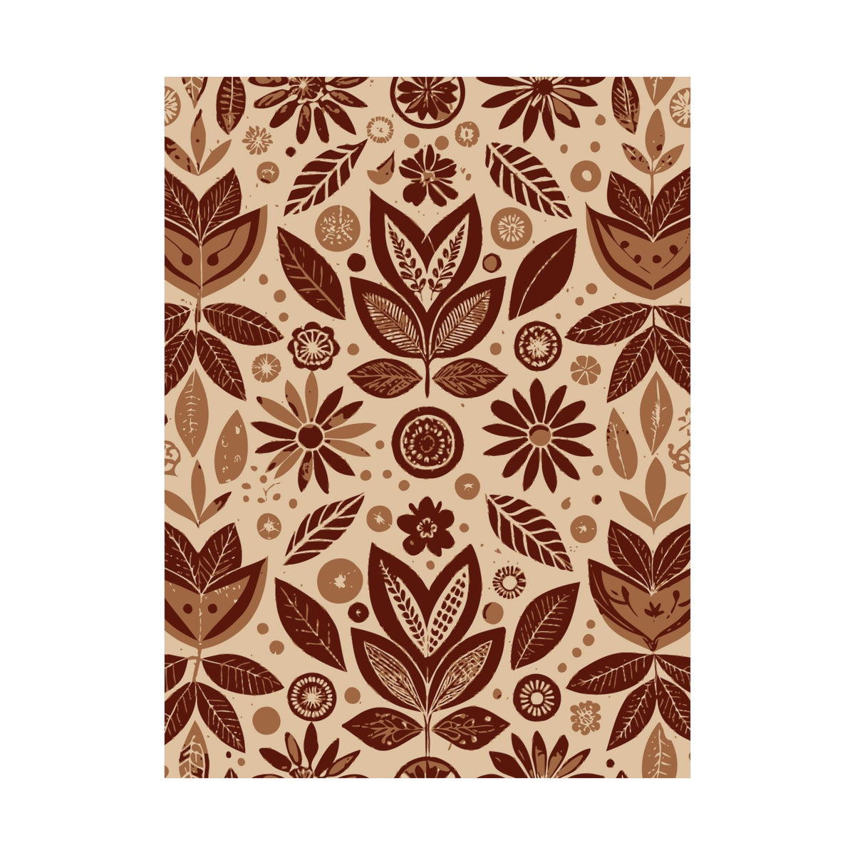 Folk Floral Pattern, Aztec Inspired 02 - 18 in x 24 in Matte Poster