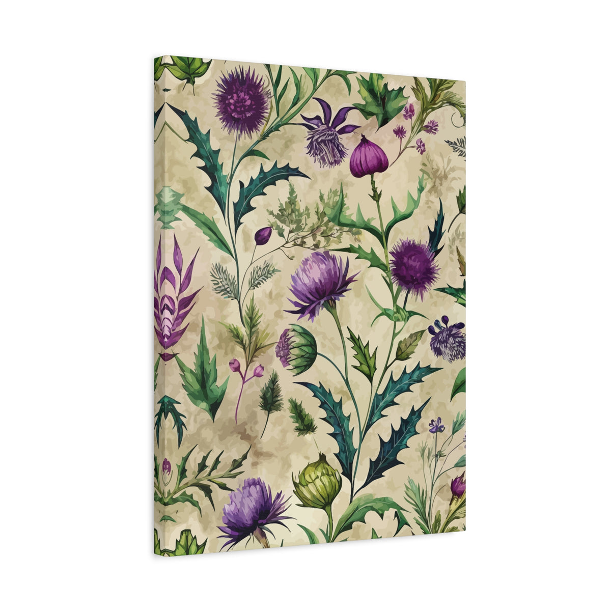 Folk Floral Pattern, Scottish Inspired 01 - 18 in x 24 in Matte Canvas, Stretched, 1.25 in