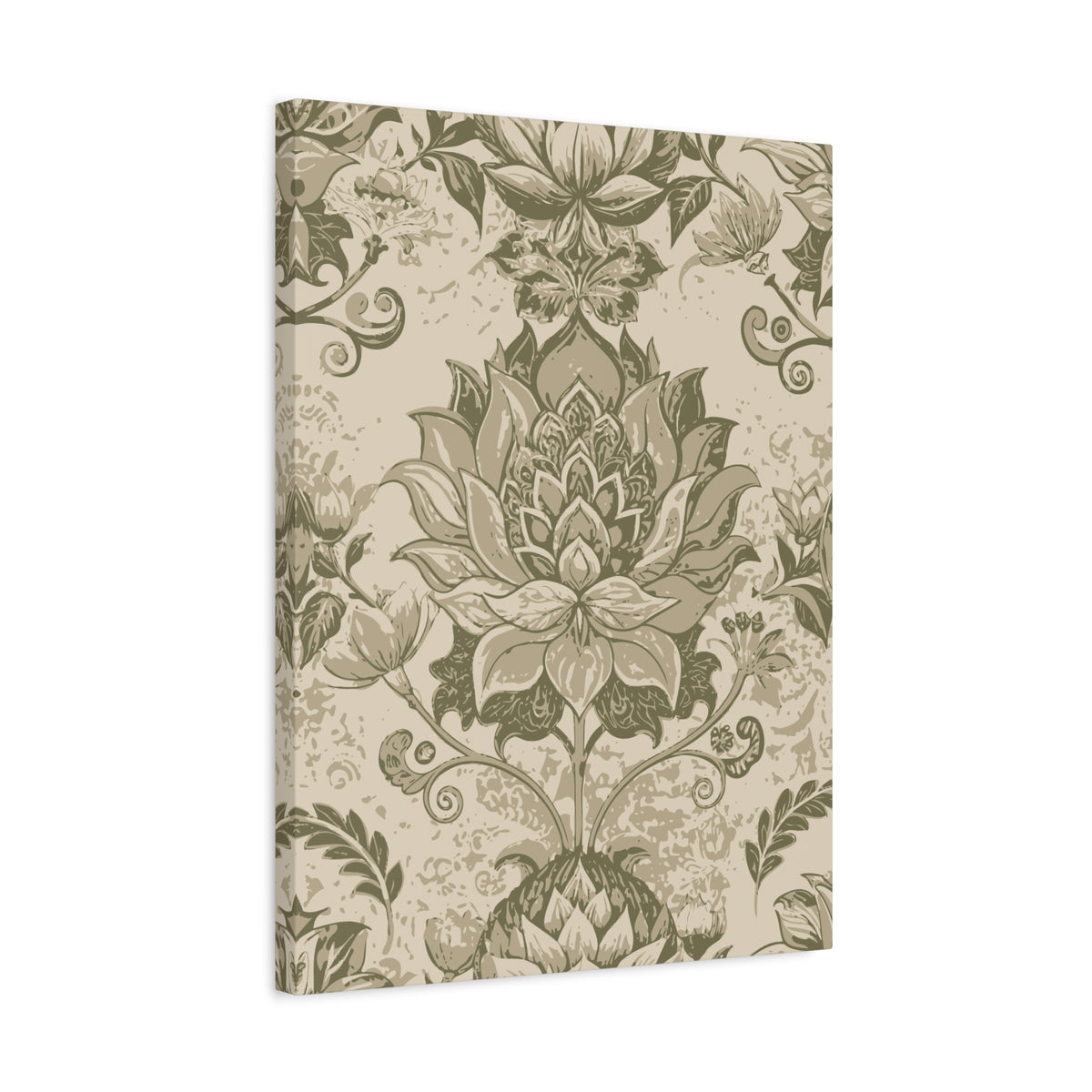 Folk Floral Pattern, Nepalese Inspired 01 - 18 in x 24 in Matte Canvas, Stretched, 1.25 in