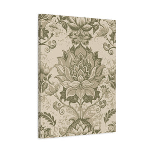 Folk Floral Pattern, Nepalese Inspired 01 - 18 in x 24 in Matte Canvas, Stretched, 1.25 in