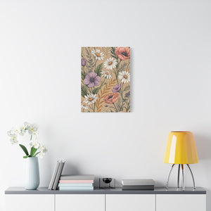 Wildflowers Pattern 096 - 18 in x 24 in Matte Canvas, Stretched, 1.25 in